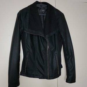 Mossimo Faux Leather Jacket with Fabric Panels NWOT